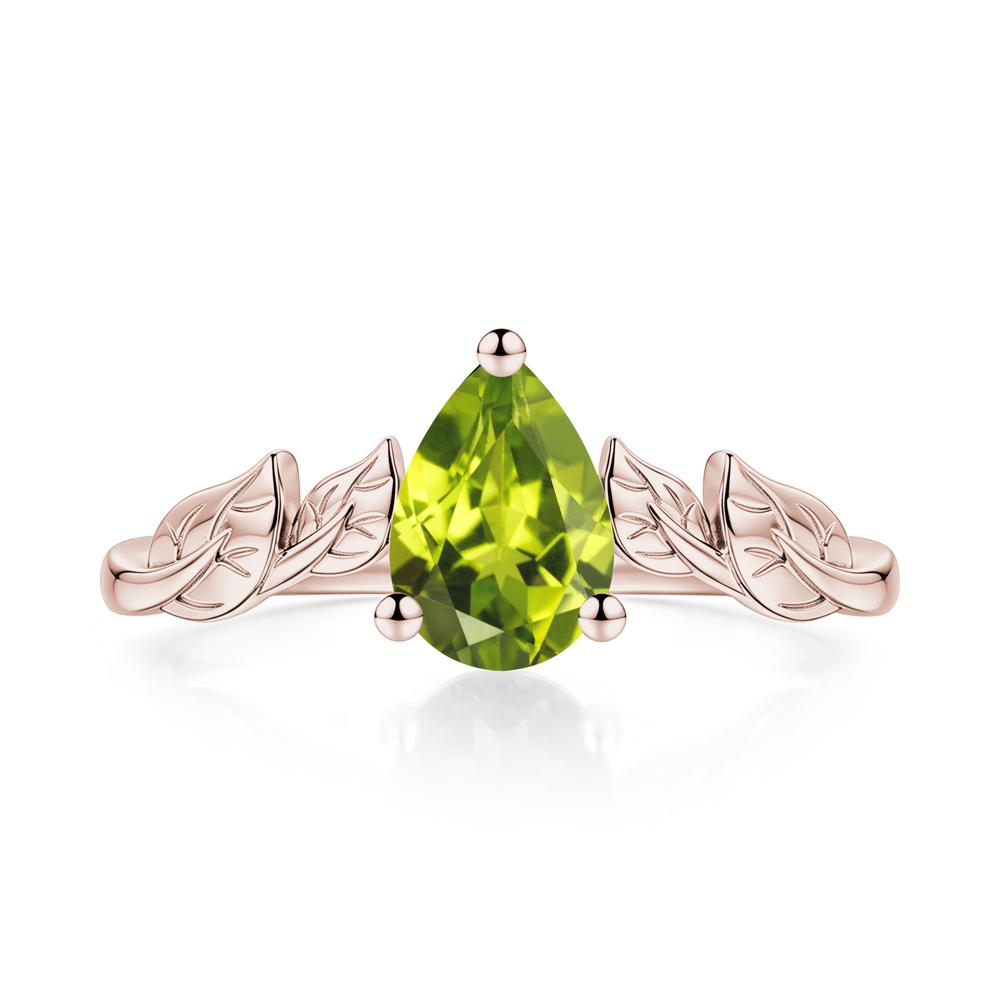 Pear Cut Amethyst Leaf Ring for Women - LUO Jewelry #gemstone_Peridot