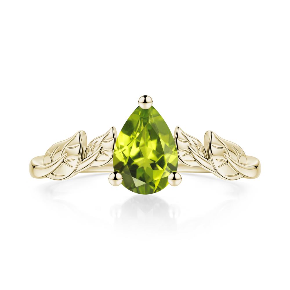 Pear Cut Amethyst Leaf Ring for Women - LUO Jewelry #gemstone_Peridot