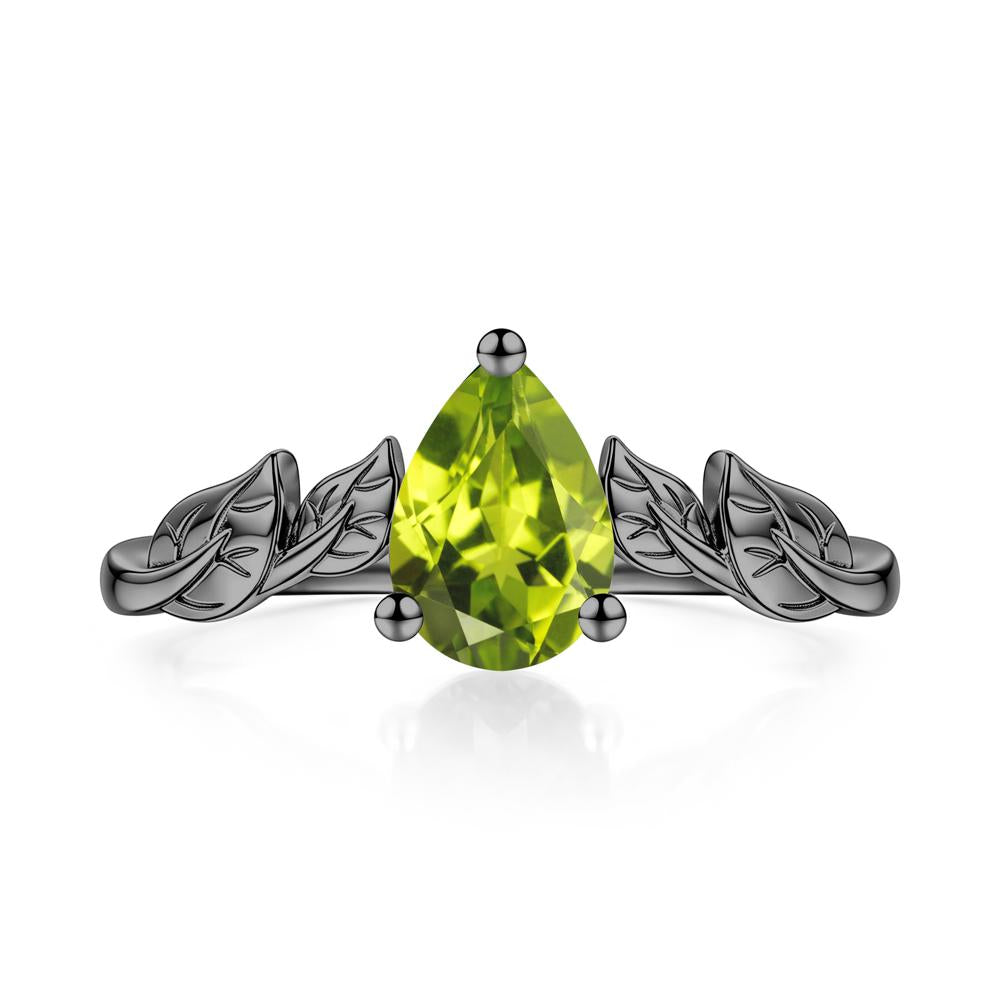 Pear Cut Amethyst Leaf Ring for Women - LUO Jewelry #gemstone_Peridot