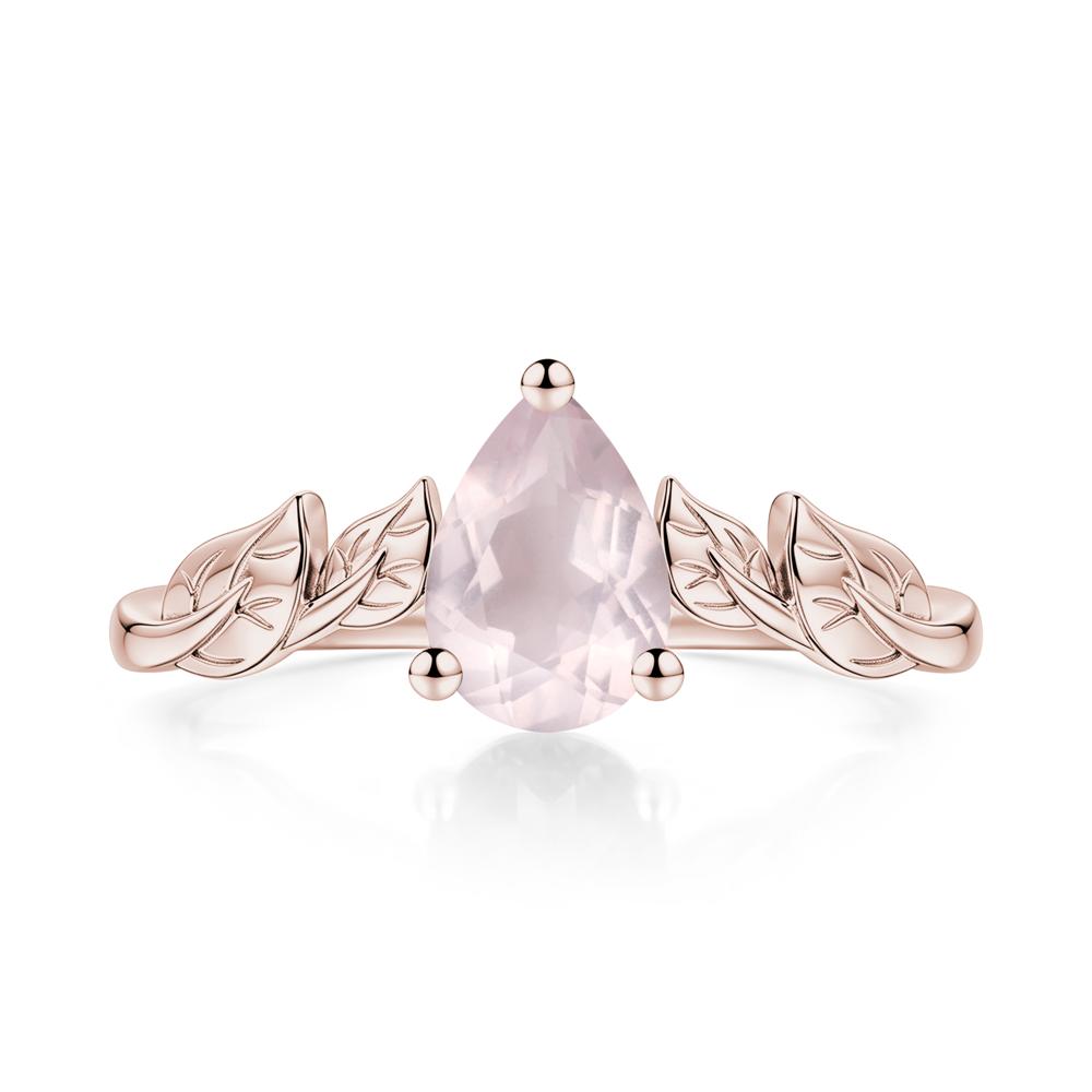 Pear Cut Amethyst Leaf Ring for Women - LUO Jewelry #gemstone_Rose Quartz