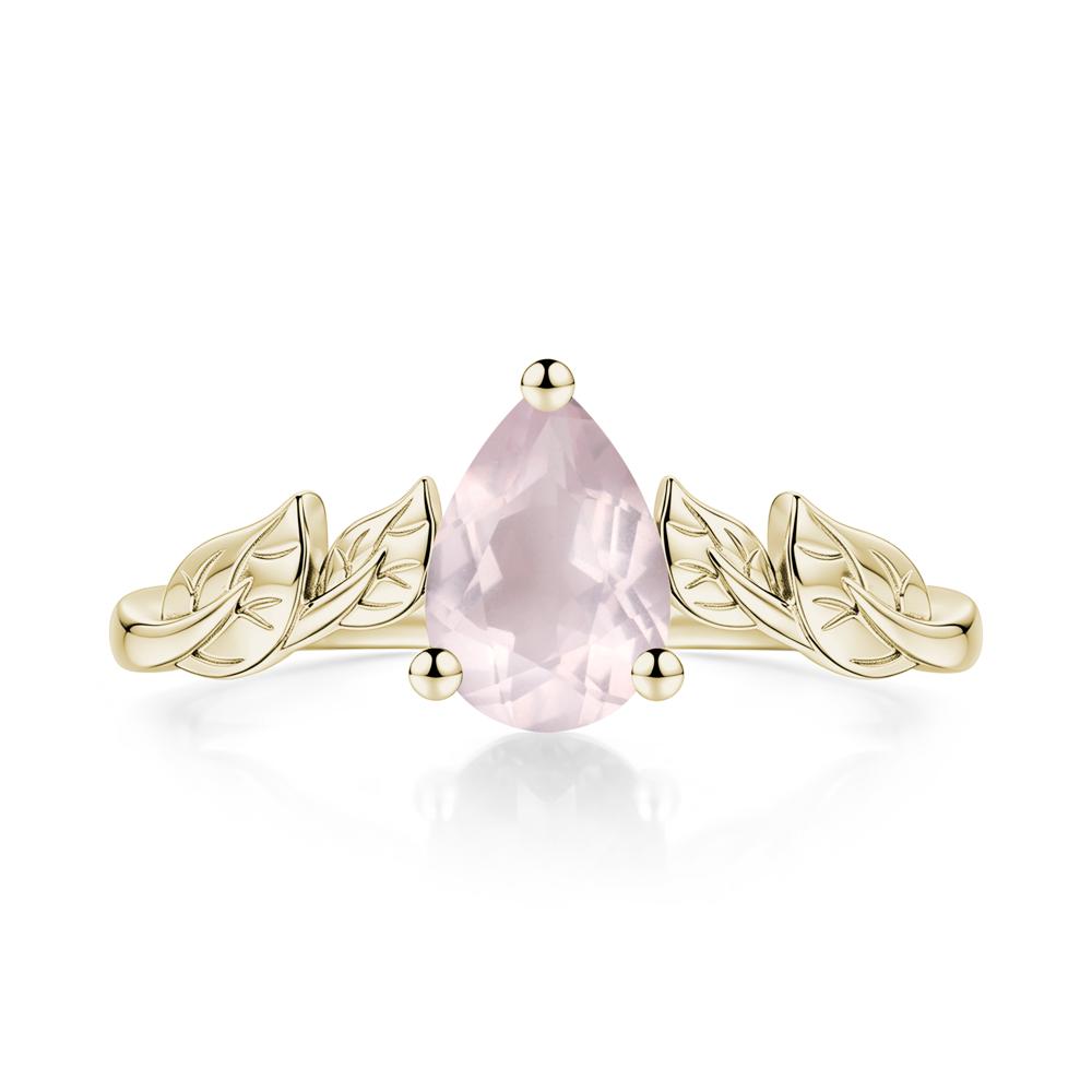 Pear Cut Amethyst Leaf Ring for Women - LUO Jewelry #gemstone_Rose Quartz