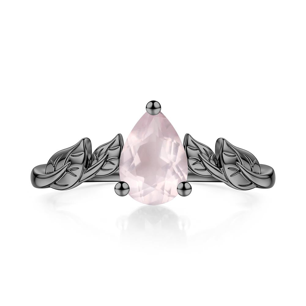 Pear Cut Amethyst Leaf Ring for Women - LUO Jewelry #gemstone_Rose Quartz