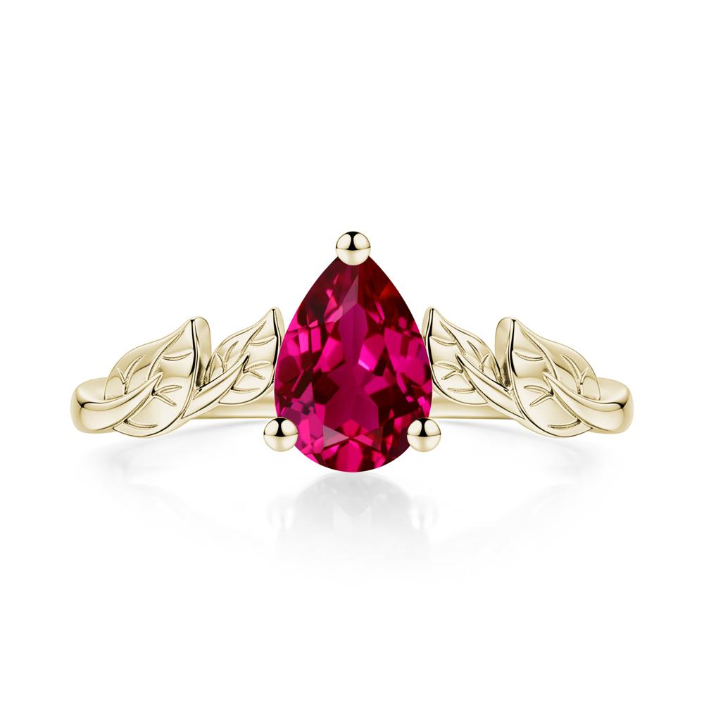 Pear Cut Amethyst Leaf Ring for Women - LUO Jewelry #gemstone_Ruby
