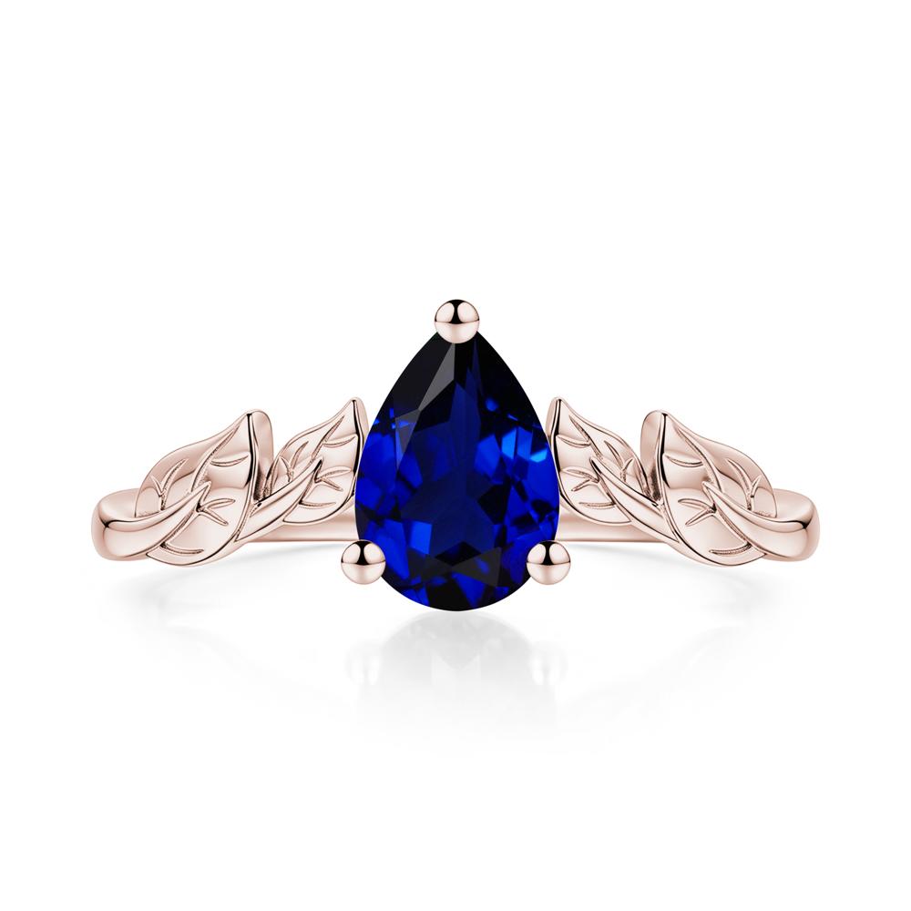 Pear Cut Amethyst Leaf Ring for Women - LUO Jewelry #gemstone_Sapphire