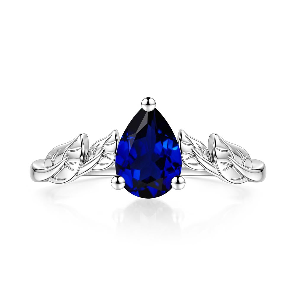 Pear Cut Amethyst Leaf Ring for Women - LUO Jewelry #gemstone_Sapphire
