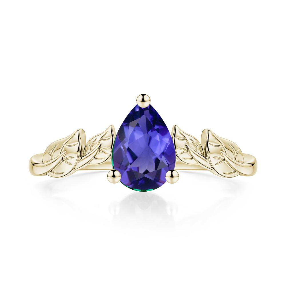 Pear Cut Amethyst Leaf Ring for Women - LUO Jewelry #gemstone_Tanzanite