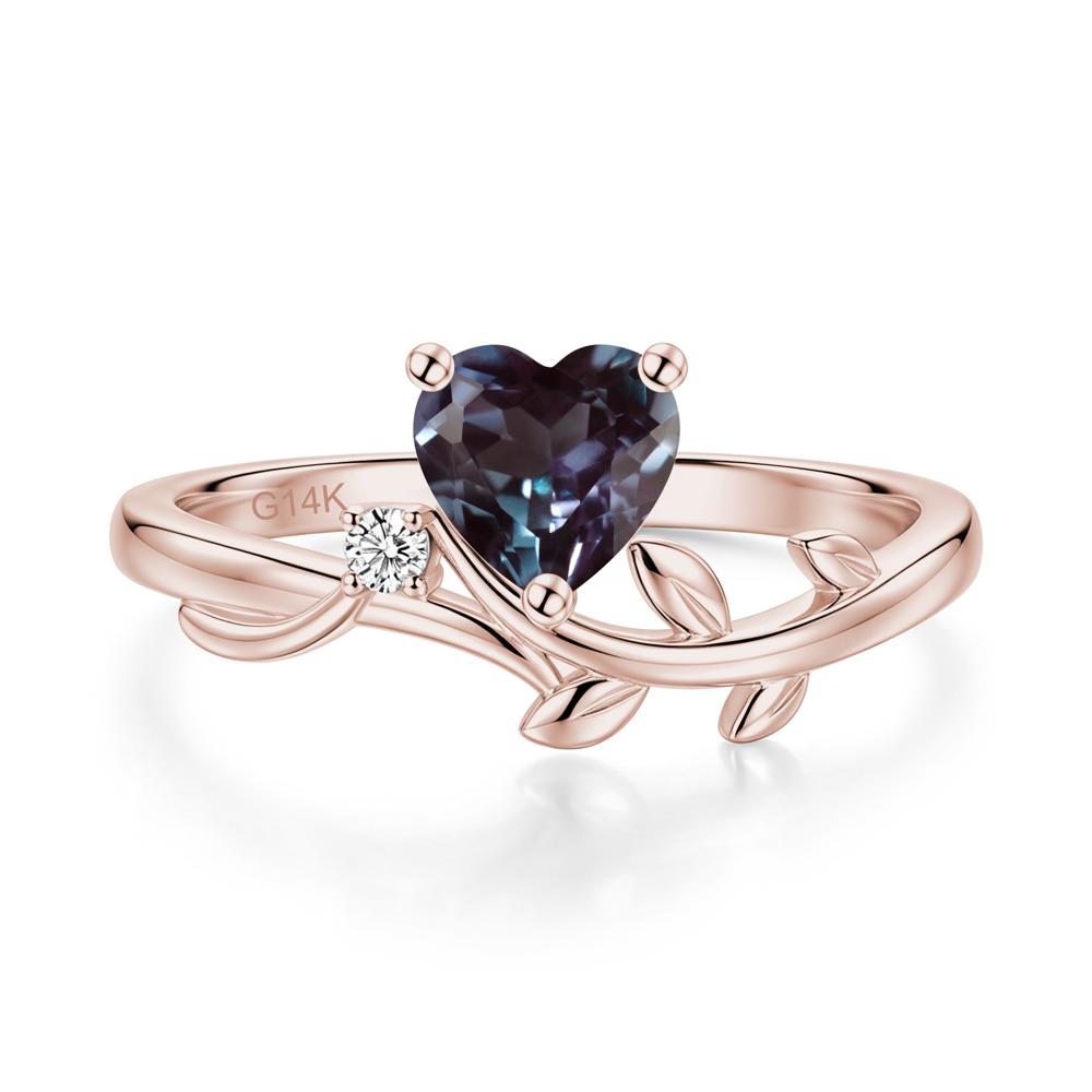Heart Shaped Sapphire Vine and Leaf Ring - LUO Jewelry #gemstone_Alexandrite