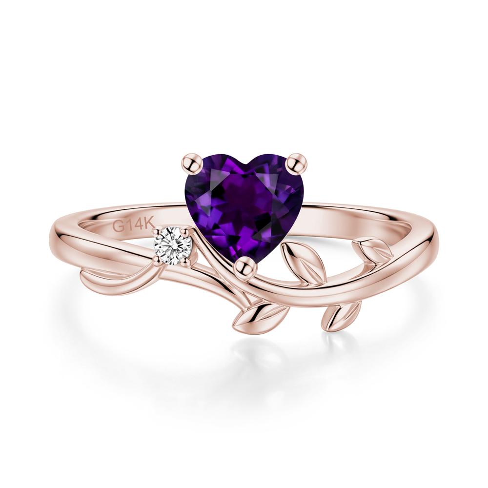 Heart Shaped Sapphire Vine and Leaf Ring - LUO Jewelry #gemstone_Amethyst