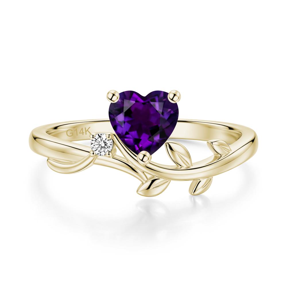 Heart Shaped Sapphire Vine and Leaf Ring - LUO Jewelry #gemstone_Amethyst