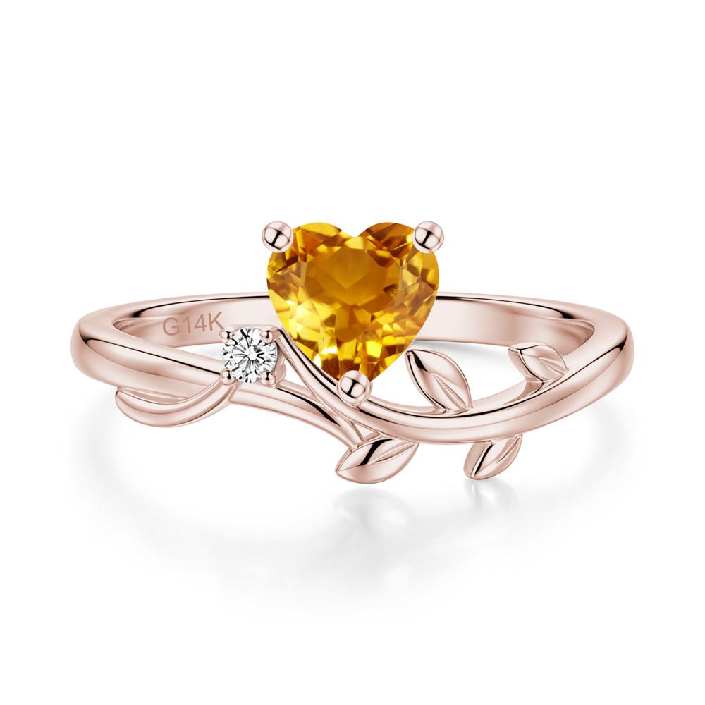 Heart Shaped Sapphire Vine and Leaf Ring - LUO Jewelry #gemstone_Citrine