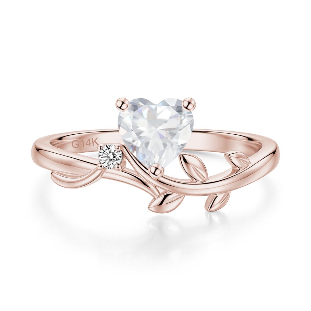 Heart Shaped Sapphire Vine and Leaf Ring - LUO Jewelry #gemstone_Cubic Zirconia