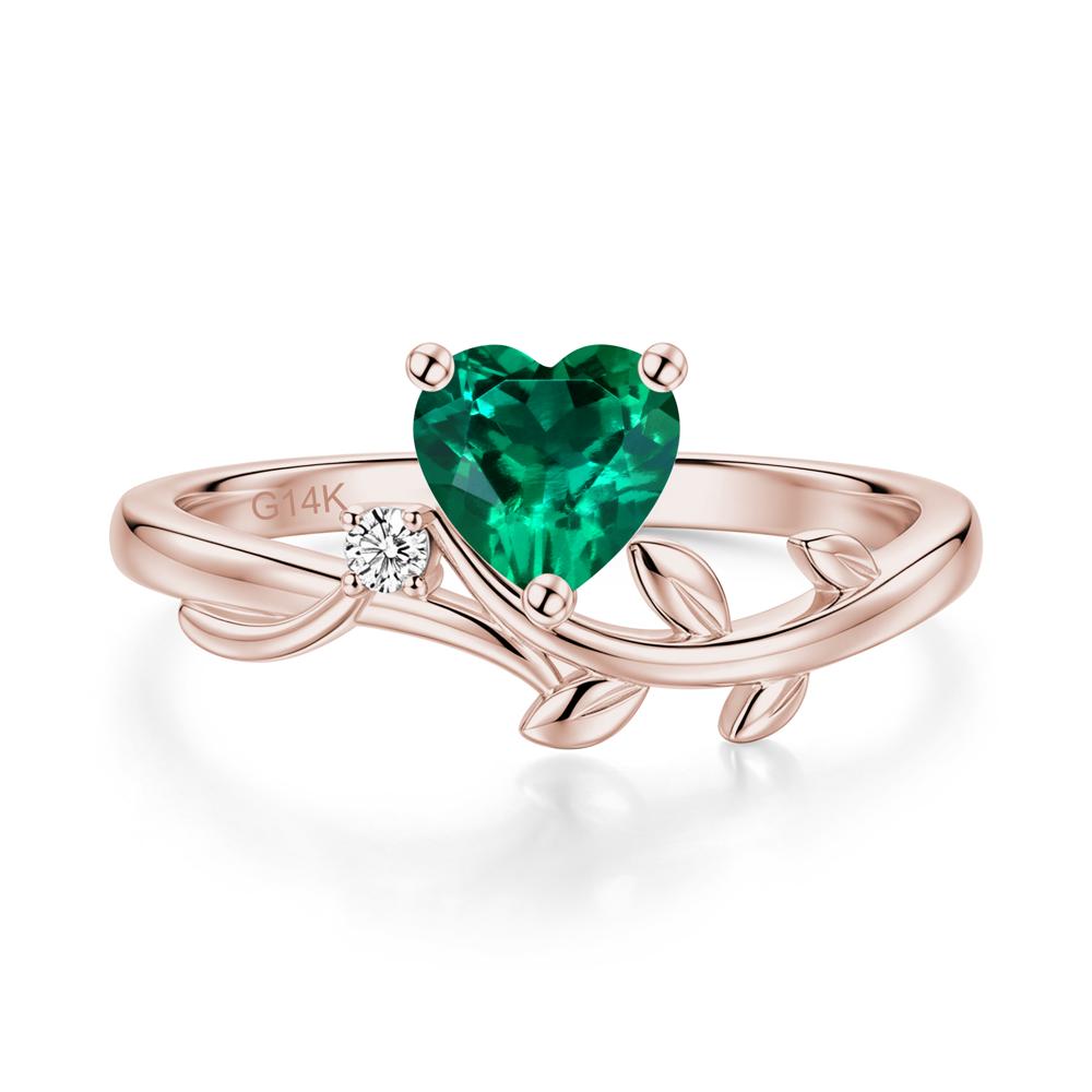 Heart Shaped Sapphire Vine and Leaf Ring - LUO Jewelry #gemstone_Emerald