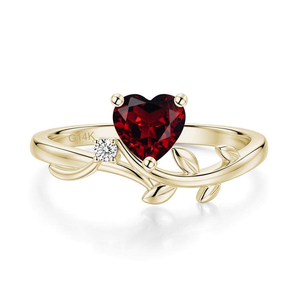 Heart Shaped Sapphire Vine and Leaf Ring - LUO Jewelry #gemstone_Garnet