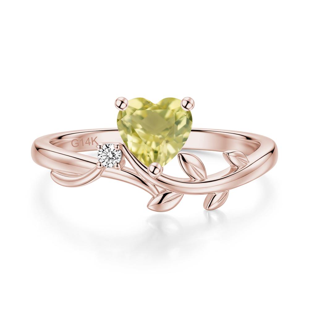 Heart Shaped Sapphire Vine and Leaf Ring - LUO Jewelry #gemstone_Lemon Quartz