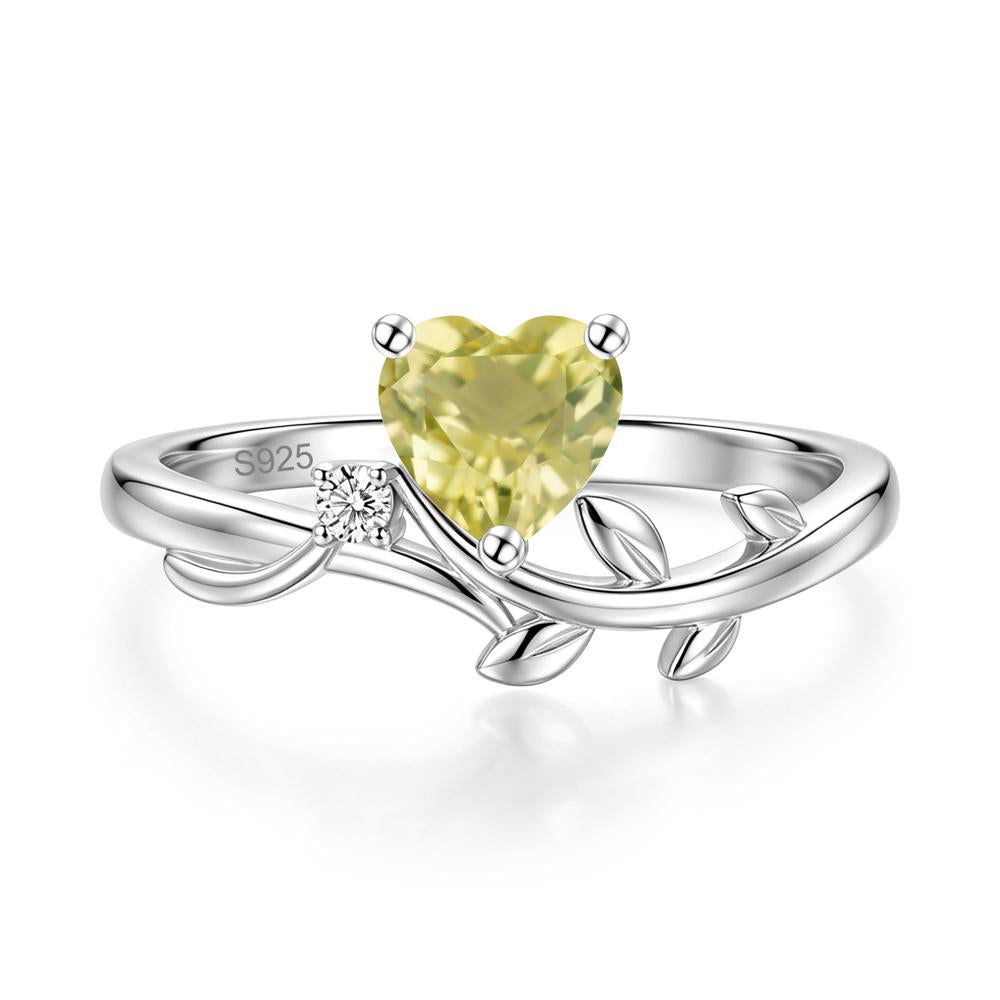 Heart Shaped Sapphire Vine and Leaf Ring - LUO Jewelry #gemstone_Lemon Quartz