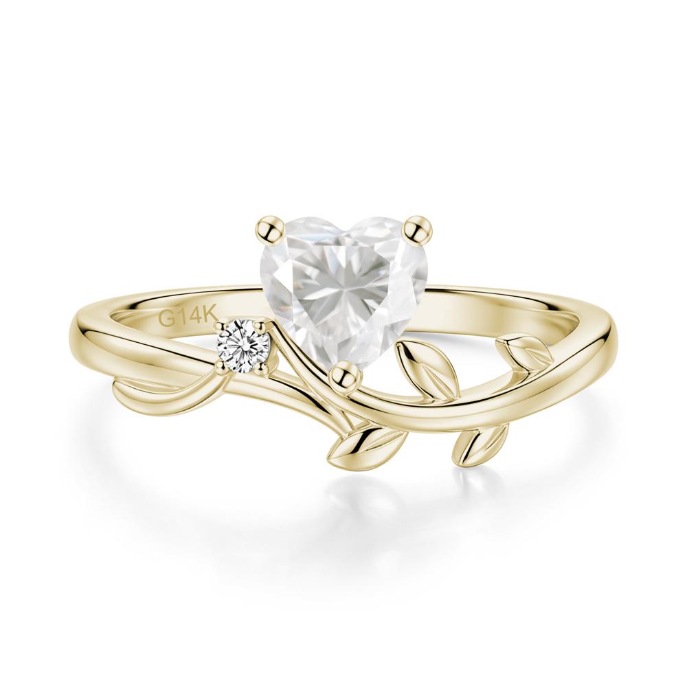 Heart Shaped Sapphire Vine and Leaf Ring - LUO Jewelry #gemstone_Moissanite