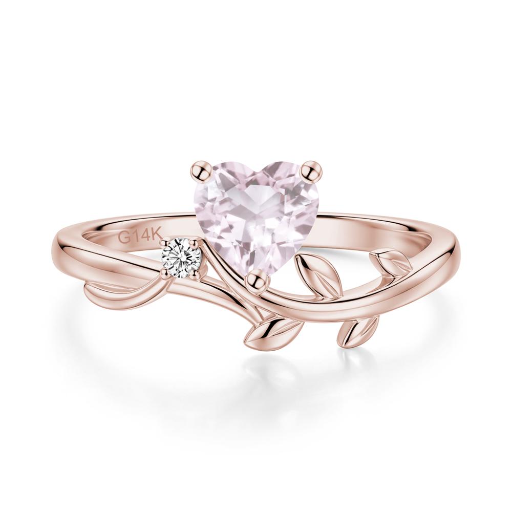 Heart Shaped Sapphire Vine and Leaf Ring - LUO Jewelry #gemstone_Morganite