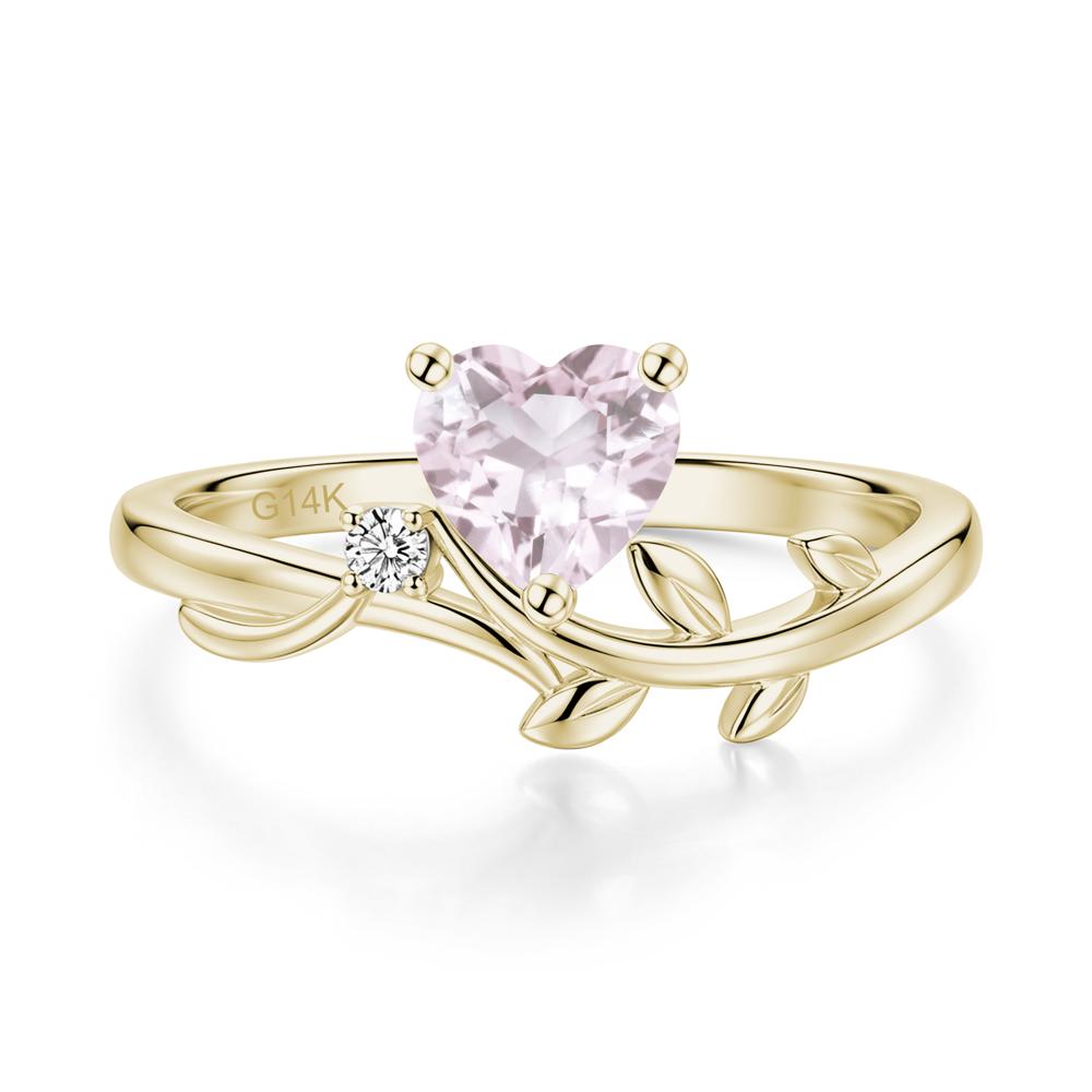 Heart Shaped Sapphire Vine and Leaf Ring - LUO Jewelry #gemstone_Morganite