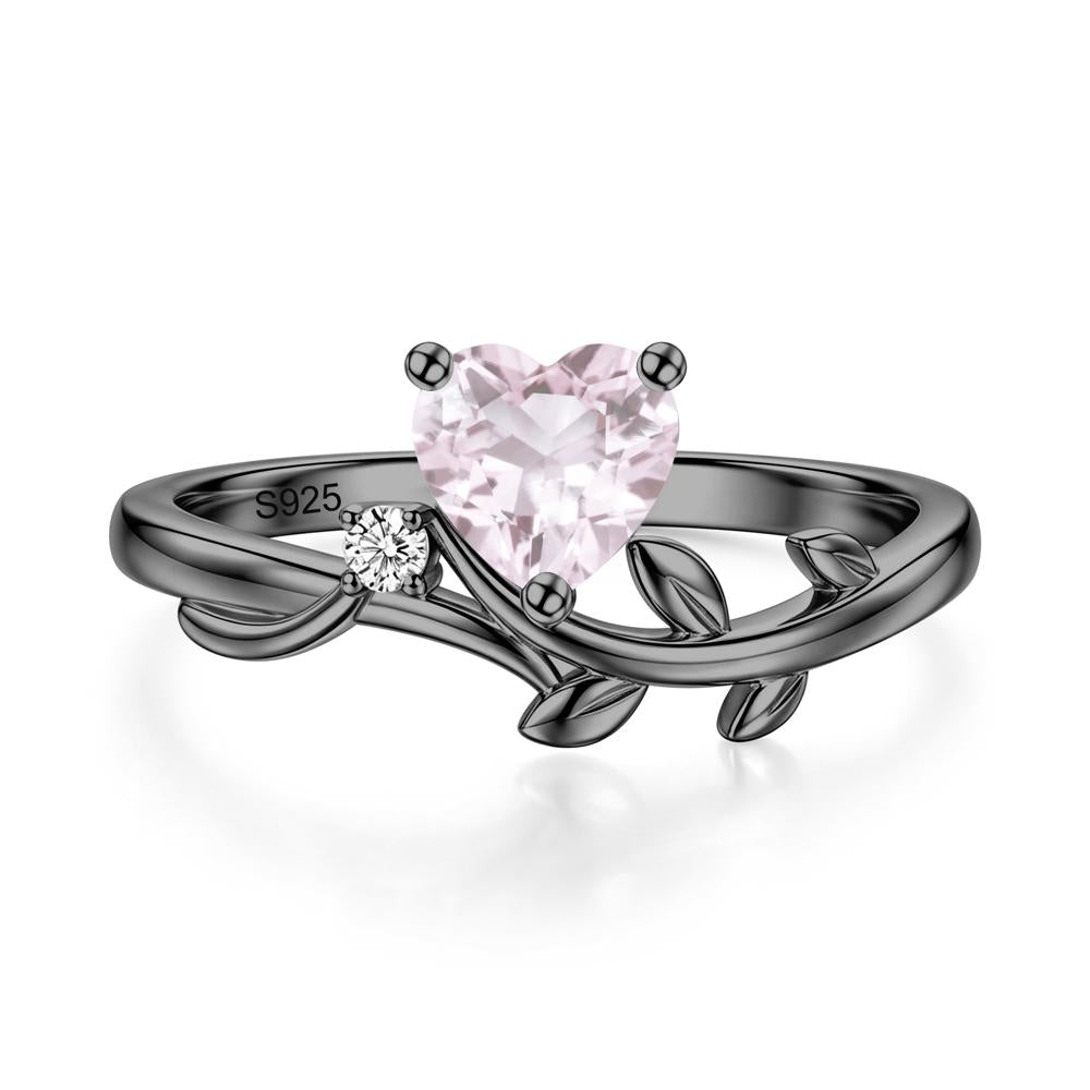 Heart Shaped Sapphire Vine and Leaf Ring - LUO Jewelry #gemstone_Morganite