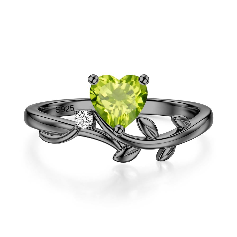 Heart Shaped Sapphire Vine and Leaf Ring - LUO Jewelry #gemstone_Peridot
