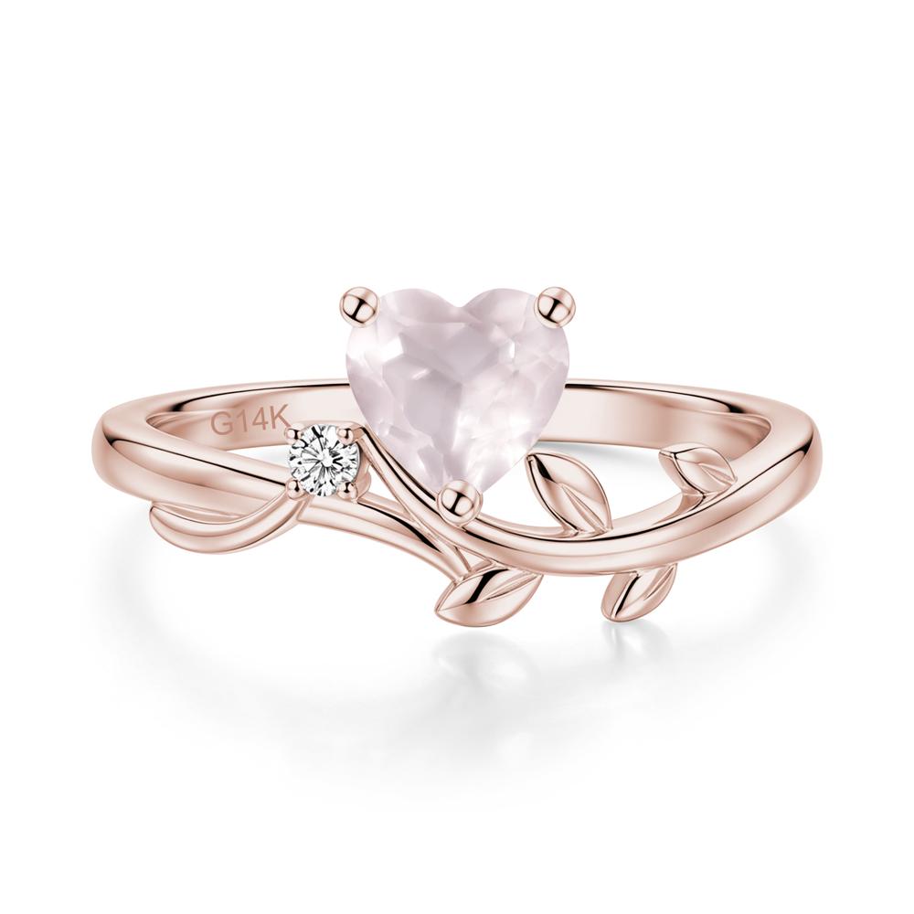 Heart Shaped Sapphire Vine and Leaf Ring - LUO Jewelry #gemstone_Rose Quartz