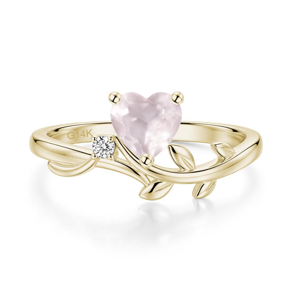 Heart Shaped Sapphire Vine and Leaf Ring - LUO Jewelry #gemstone_Rose Quartz