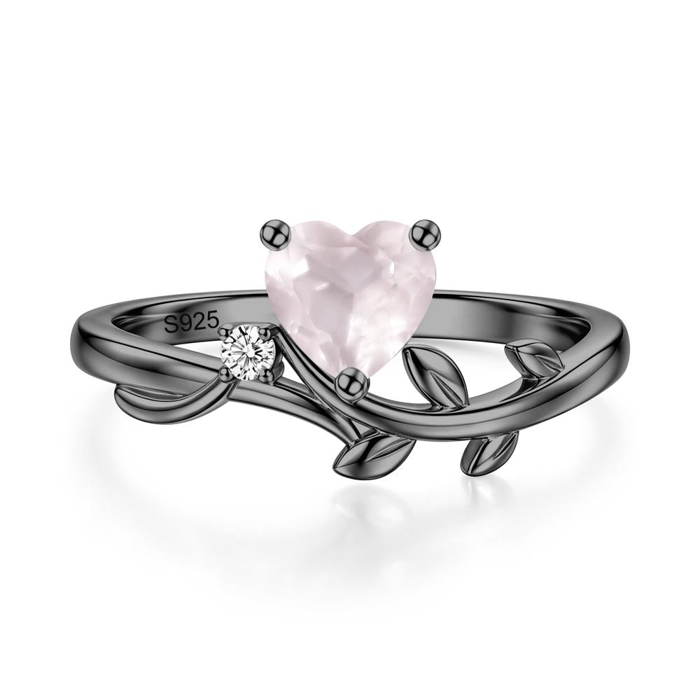 Heart Shaped Sapphire Vine and Leaf Ring - LUO Jewelry #gemstone_Rose Quartz