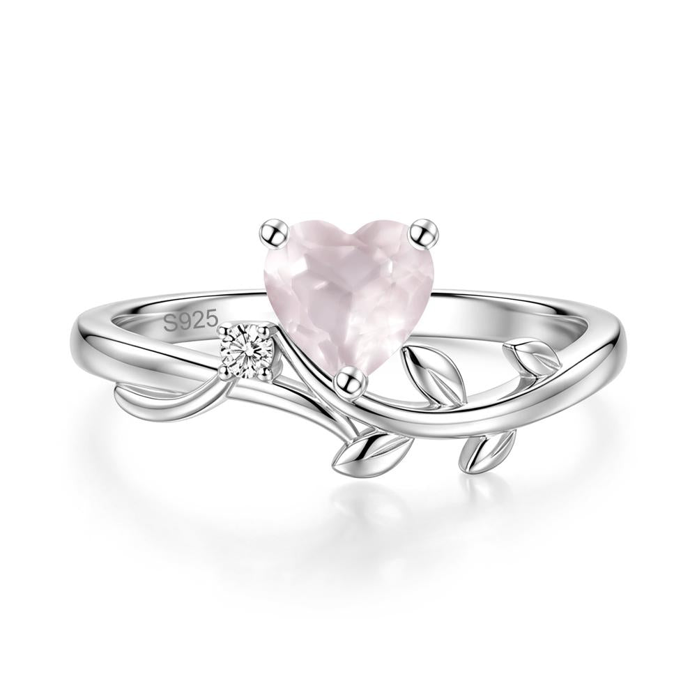 Heart Shaped Sapphire Vine and Leaf Ring - LUO Jewelry #gemstone_Rose Quartz