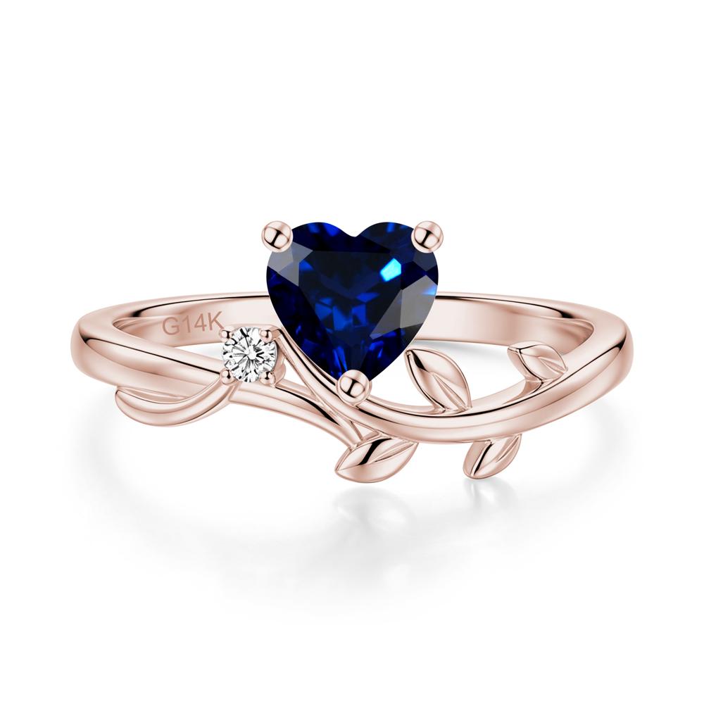 Heart Shaped Sapphire Vine and Leaf Ring - LUO Jewelry #gemstone_Sapphire