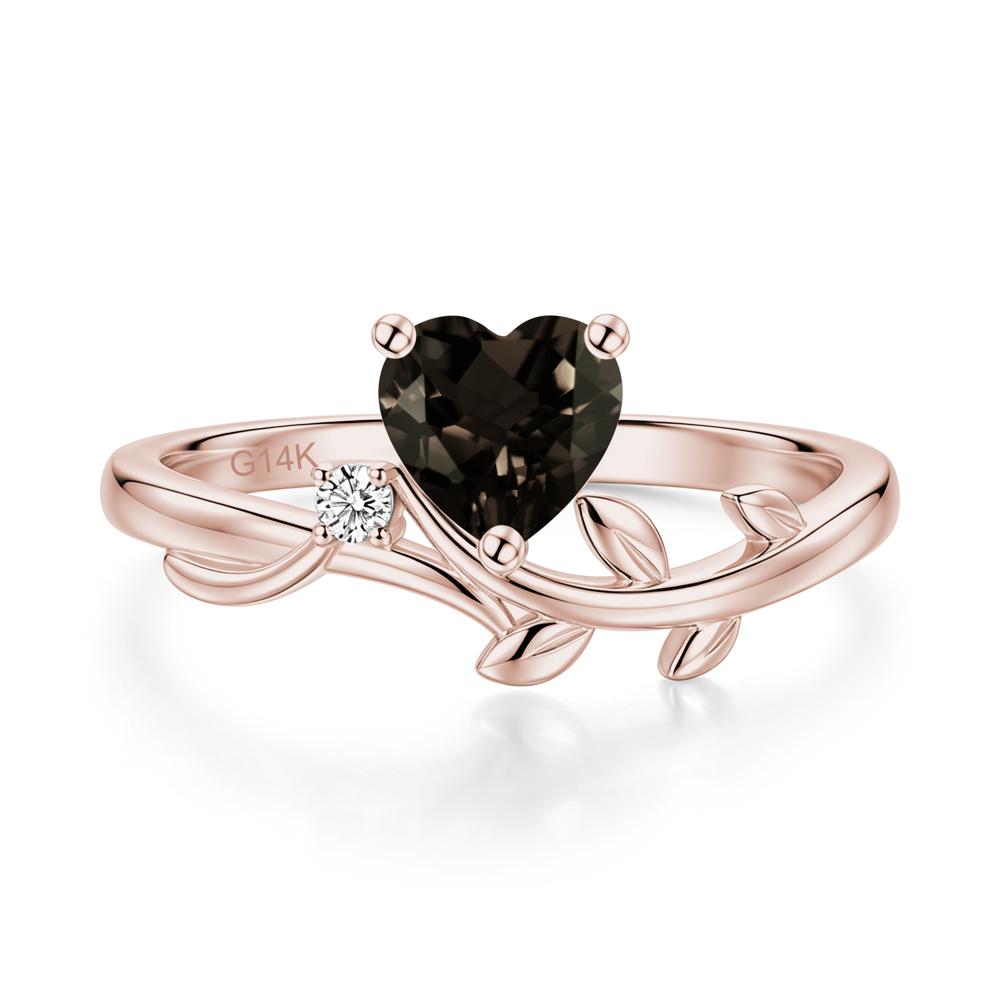 Heart Shaped Sapphire Vine and Leaf Ring - LUO Jewelry #gemstone_Smoky Quartz