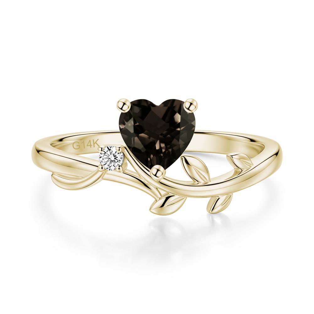 Heart Shaped Sapphire Vine and Leaf Ring - LUO Jewelry #gemstone_Smoky Quartz