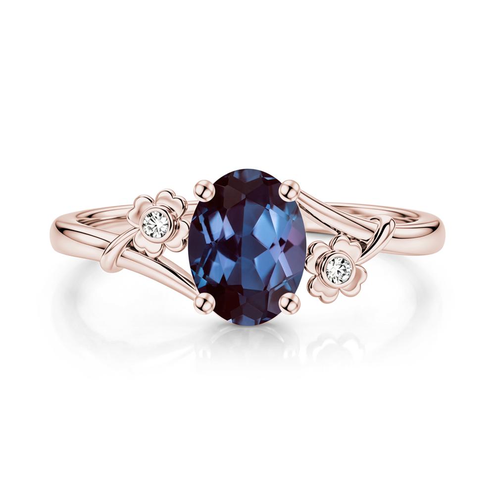 Oval Shaped Diopside Bypass Clover Ring - LUO Jewelry #gemstone_Alexandrite