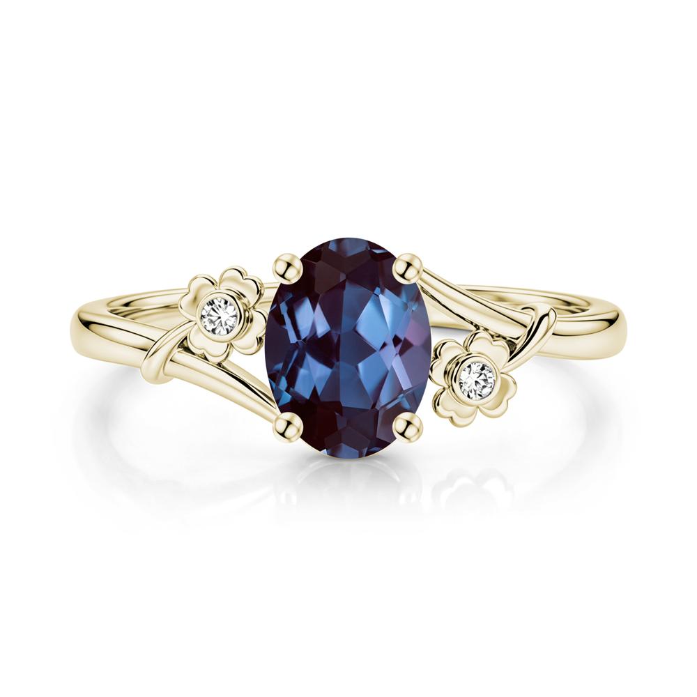 Oval Shaped Diopside Bypass Clover Ring - LUO Jewelry #gemstone_Alexandrite