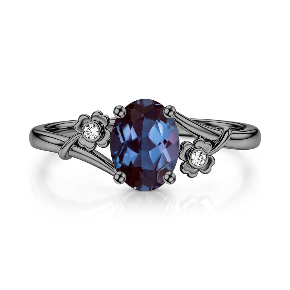 Oval Shaped Diopside Bypass Clover Ring - LUO Jewelry #gemstone_Alexandrite