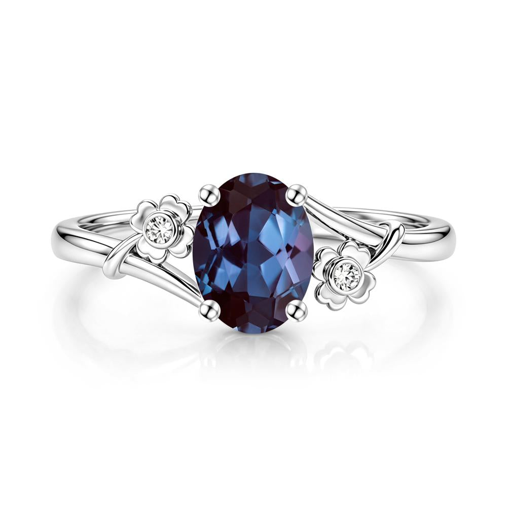 Oval Shaped Diopside Bypass Clover Ring - LUO Jewelry #gemstone_Alexandrite
