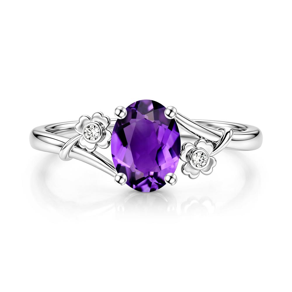 Oval Shaped Diopside Bypass Clover Ring - LUO Jewelry #gemstone_Amethyst