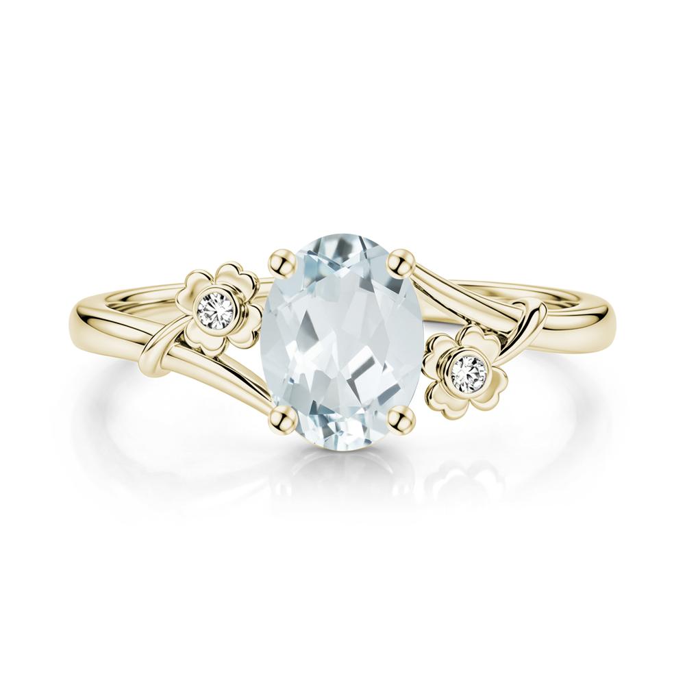 Oval Shaped Diopside Bypass Clover Ring - LUO Jewelry #gemstone_Aquamarine
