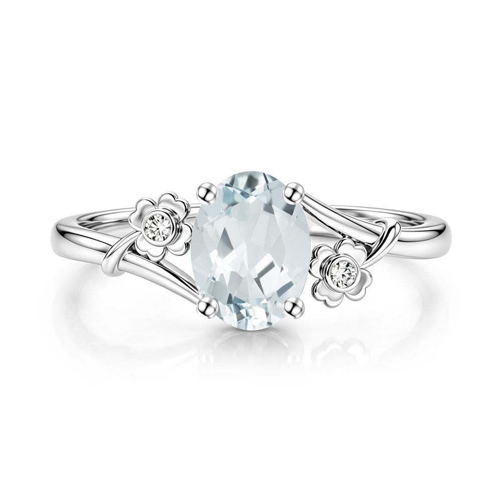 Oval Shaped Diopside Bypass Clover Ring - LUO Jewelry #gemstone_Aquamarine