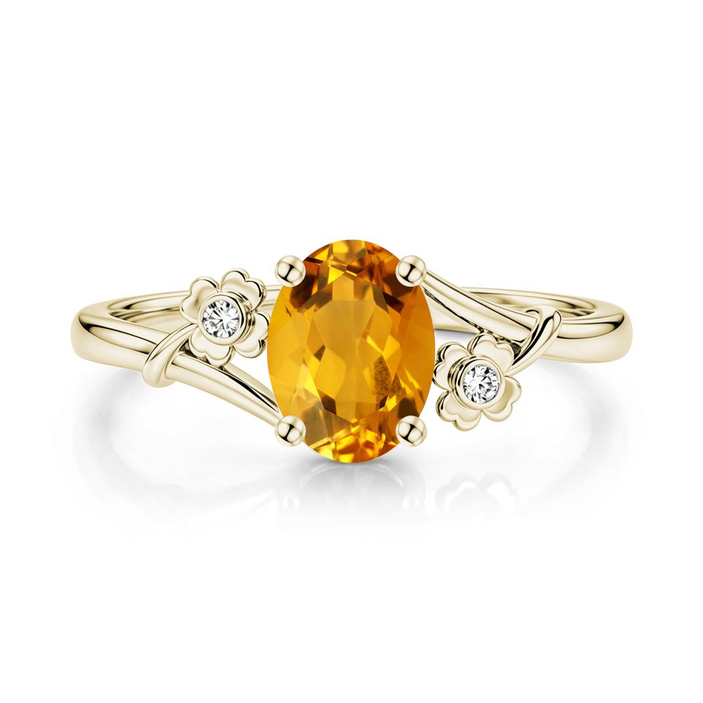 Oval Shaped Diopside Bypass Clover Ring - LUO Jewelry #gemstone_Citrine