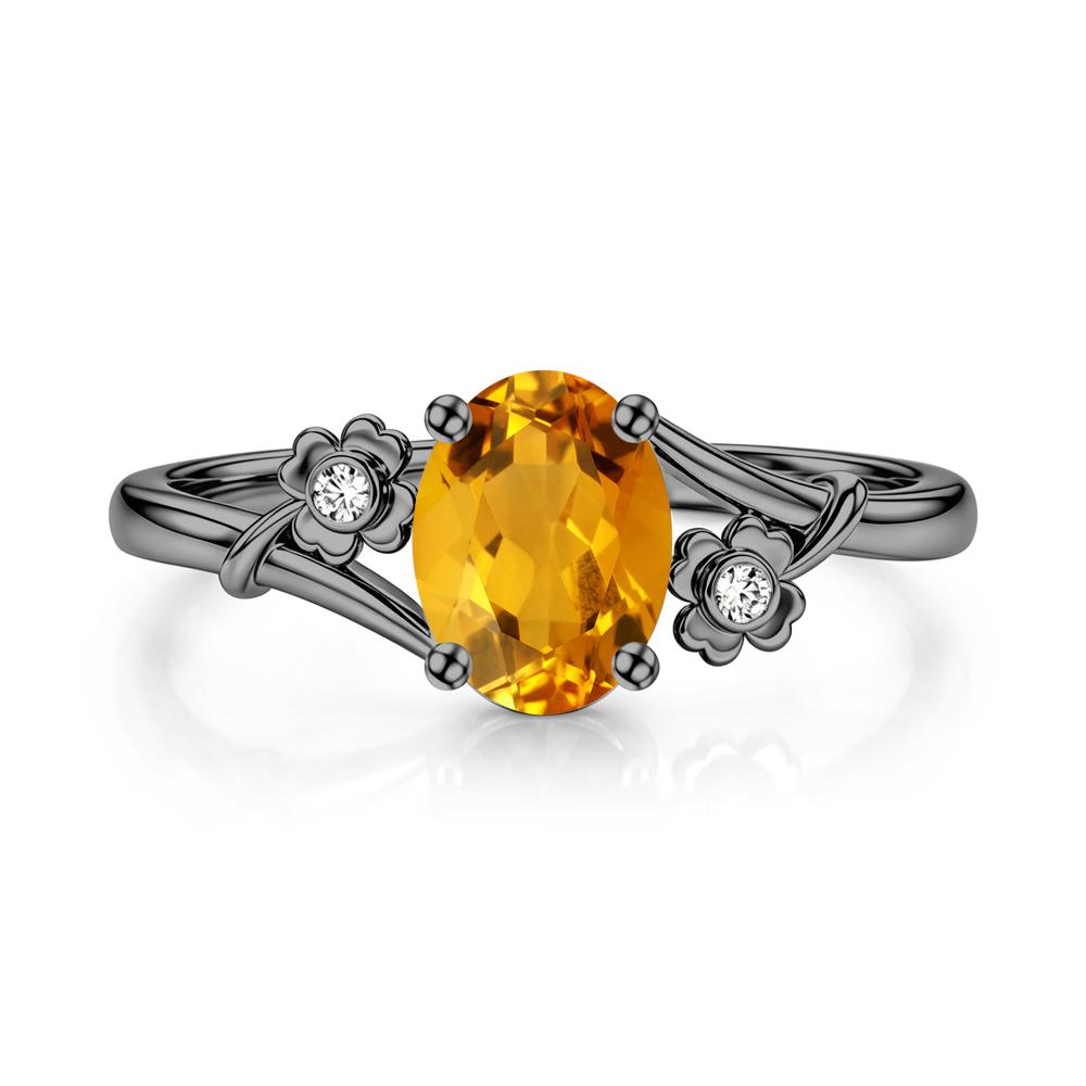Oval Shaped Diopside Bypass Clover Ring - LUO Jewelry #gemstone_Citrine
