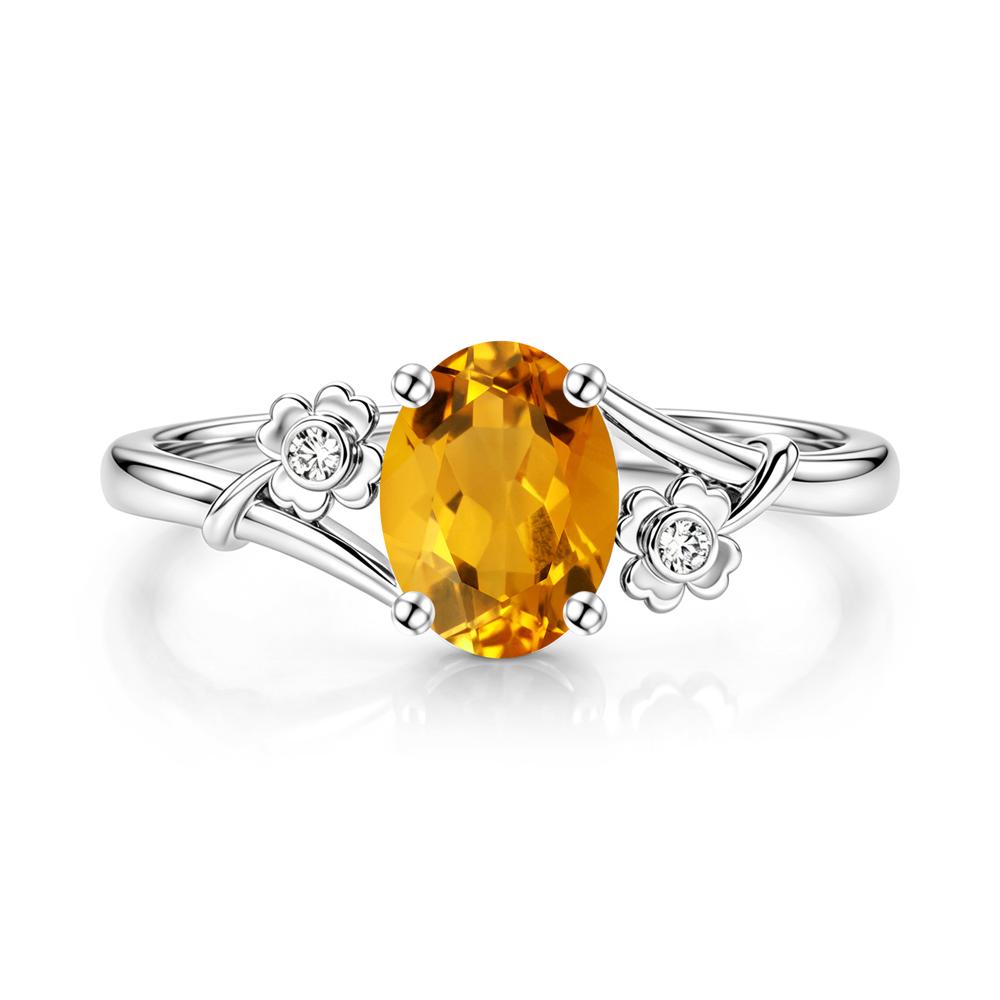 Oval Shaped Diopside Bypass Clover Ring - LUO Jewelry #gemstone_Citrine
