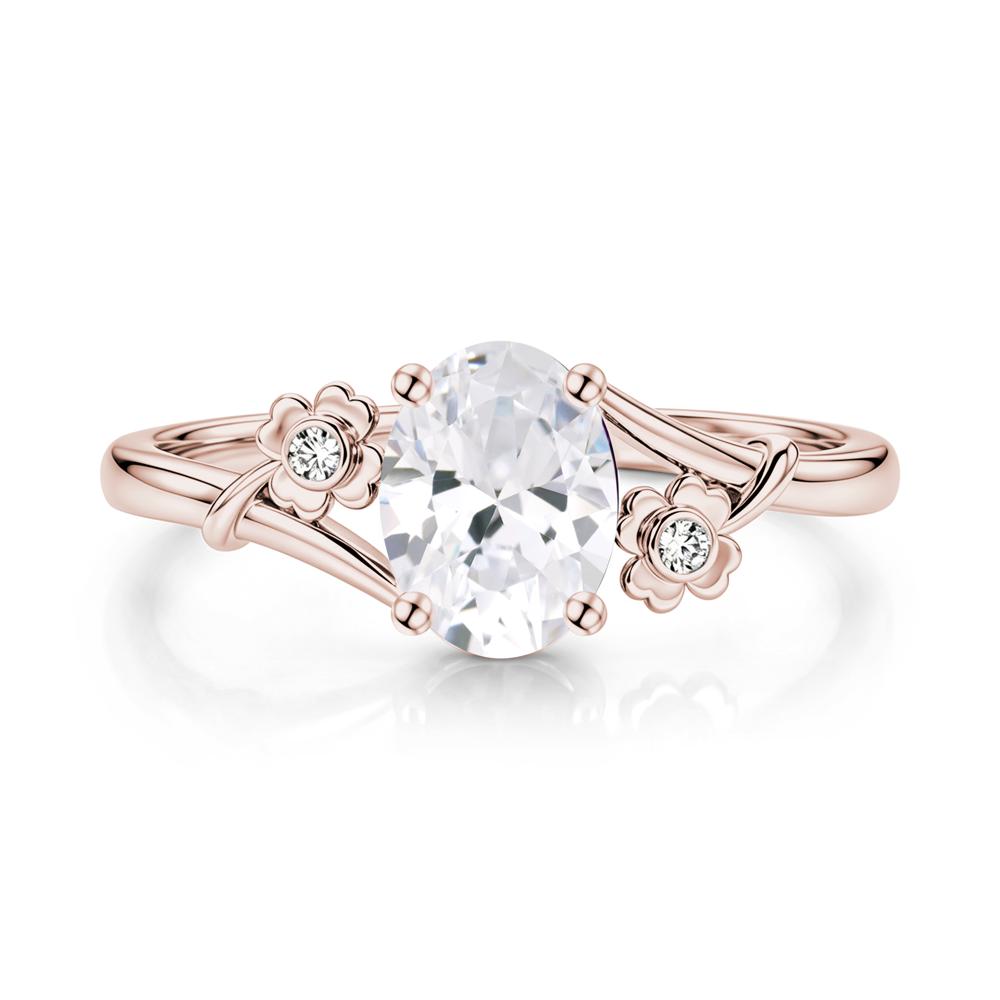 Oval Shaped Diopside Bypass Clover Ring - LUO Jewelry #gemstone_Cubic Zirconia
