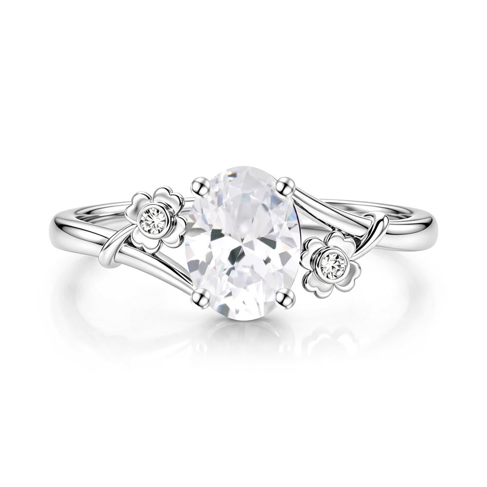 Oval Shaped Diopside Bypass Clover Ring - LUO Jewelry #gemstone_Cubic Zirconia