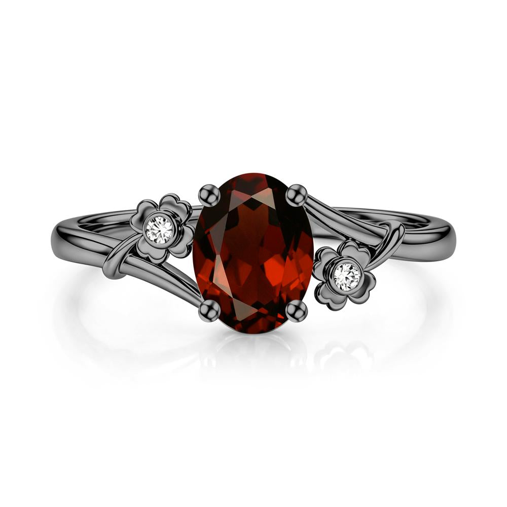 Oval Shaped Diopside Bypass Clover Ring - LUO Jewelry #gemstone_Garnet