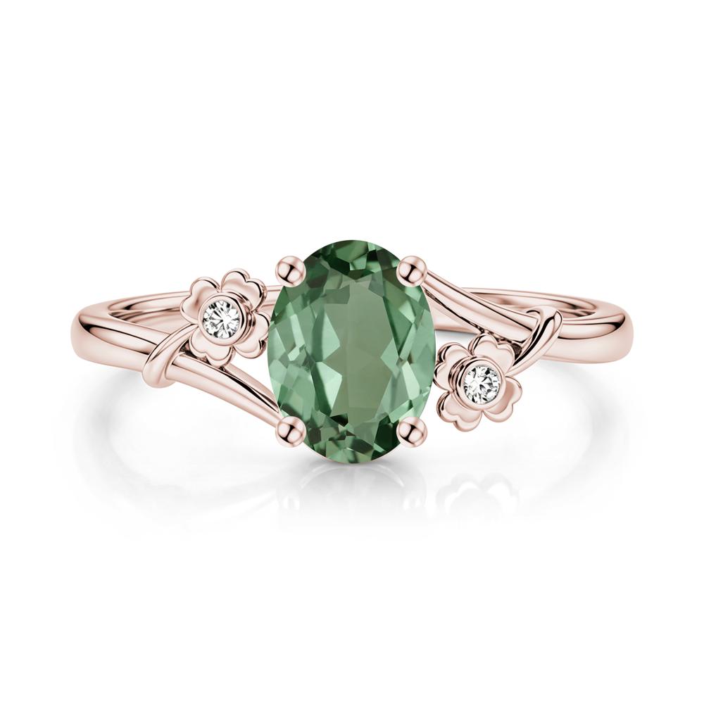 Oval Shaped Diopside Bypass Clover Ring - LUO Jewelry #gemstone_Green Sapphire