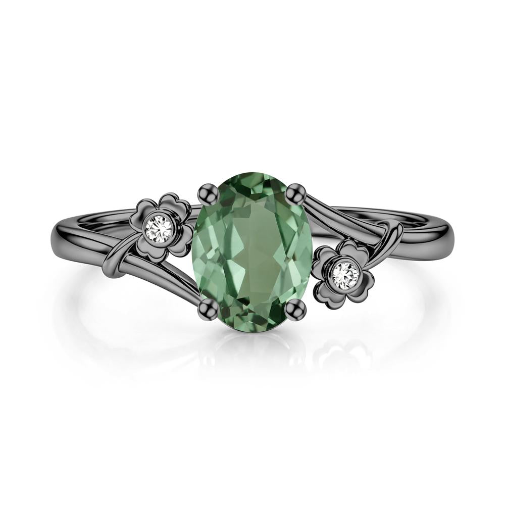 Oval Shaped Diopside Bypass Clover Ring - LUO Jewelry #gemstone_Green Sapphire