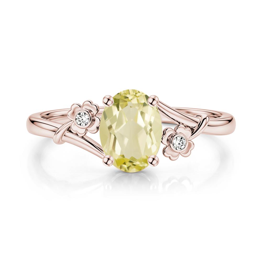 Oval Shaped Diopside Bypass Clover Ring - LUO Jewelry #gemstone_Lemon Quartz