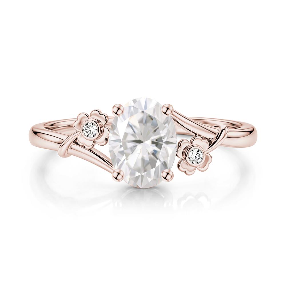 Oval Shaped Diopside Bypass Clover Ring - LUO Jewelry #gemstone_Moissanite