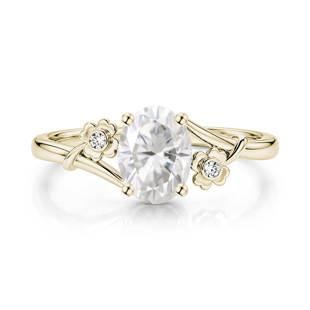 Oval Shaped Diopside Bypass Clover Ring - LUO Jewelry #gemstone_Moissanite