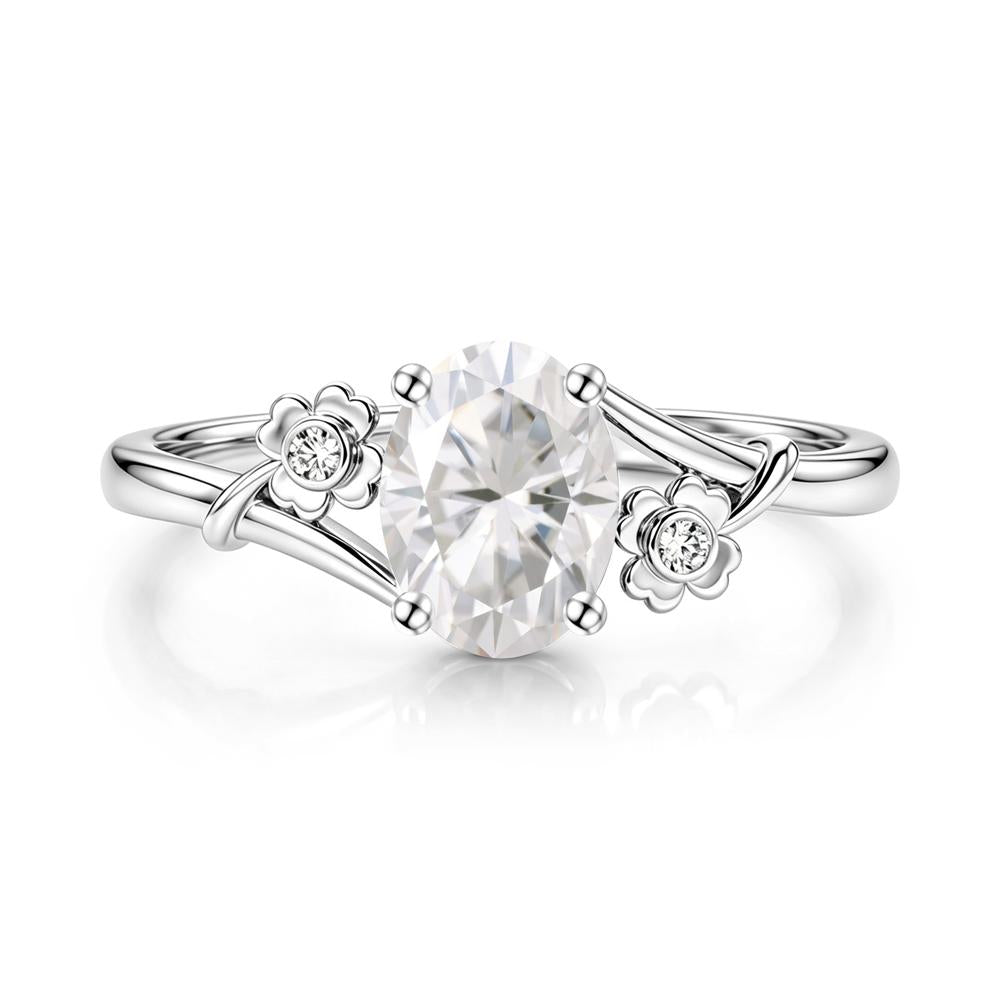 Oval Shaped Diopside Bypass Clover Ring - LUO Jewelry #gemstone_Moissanite